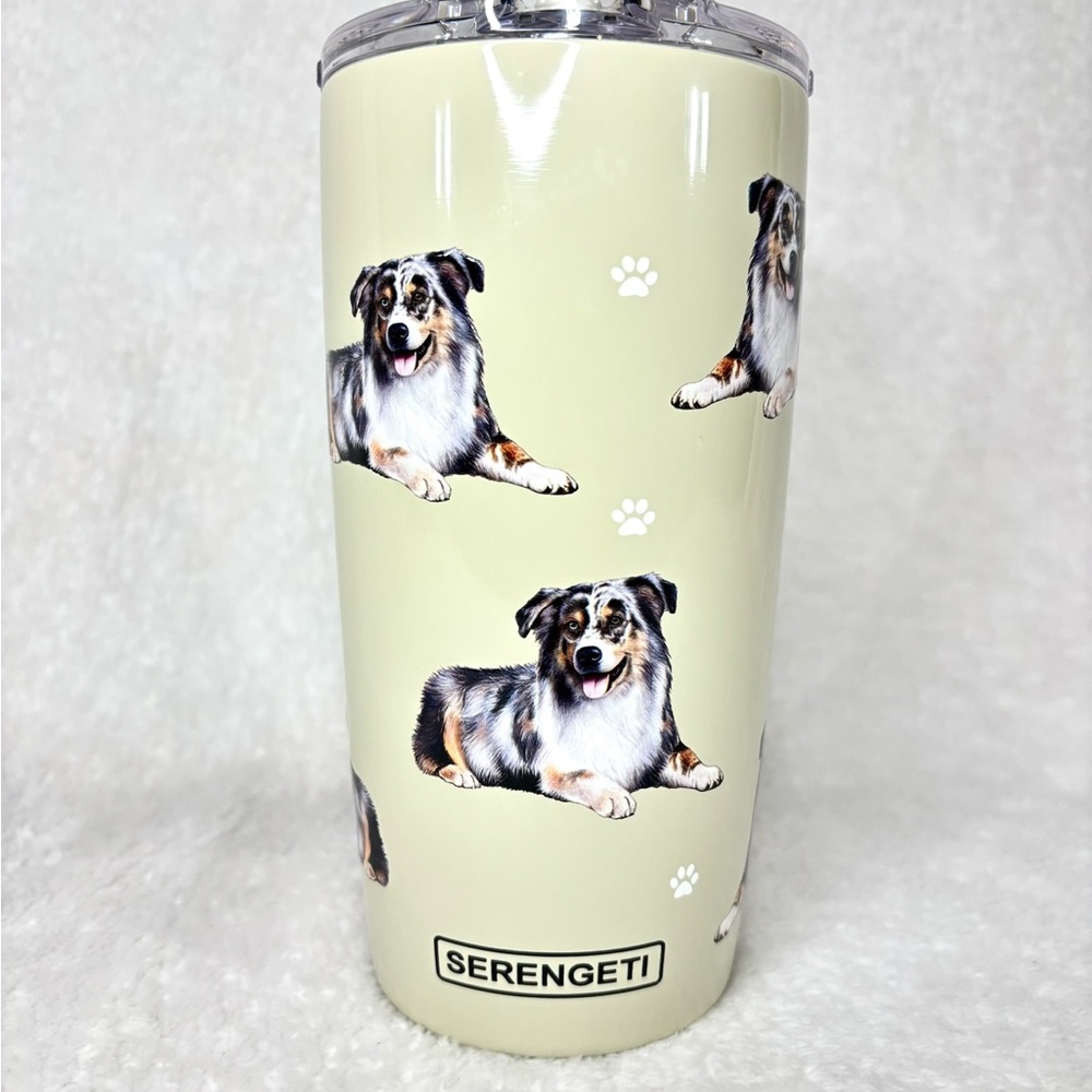 Australian Shepherd Tumbler SERENGETI 16 Oz Stainless Steel Vacuum Insulated Dog
